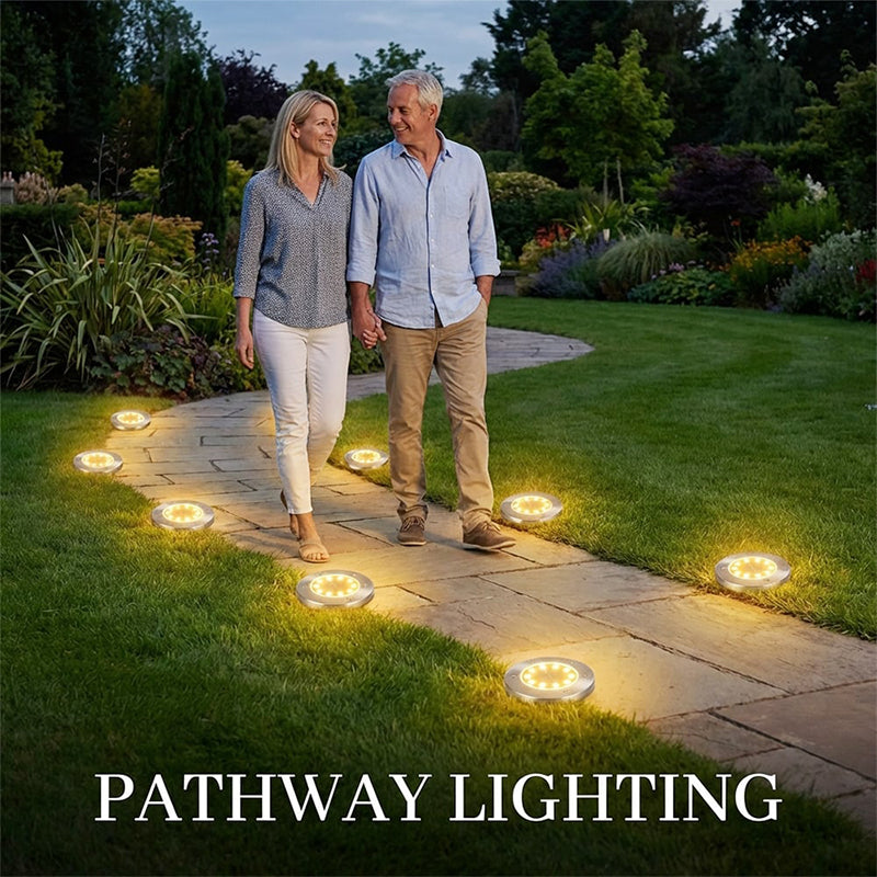 🔥 Offre exceptionnelle : 50 % DE RÉDUCTION 🔥 Lampe de sol en acier inoxydable à énergie solaire avec 8 LED