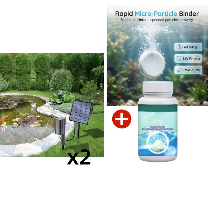 ☀️ 50% DE RÉDUCTION 🐟 Aérateur solaire pour bassin avec pompe à air – Kit complet & installation facile – Maintient la santé aquatique 24/7 – idéal pour étangs, bassins ou aquariums extérieurs ✨🌿