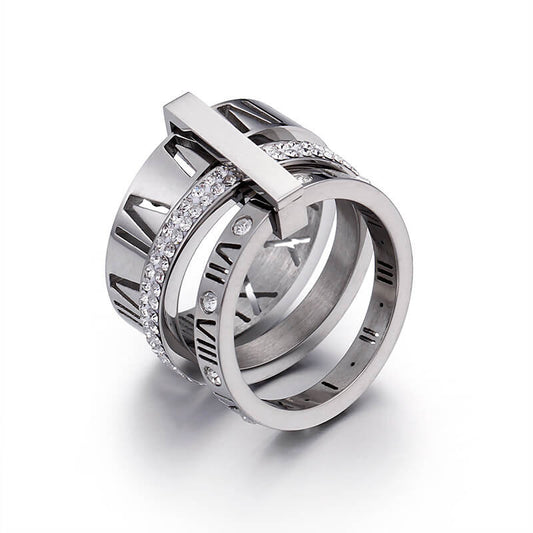 3 in 1 Roman Numeral Spinner Ring