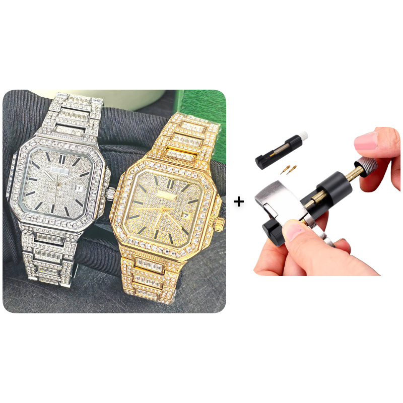 ⌚ 50% de réduction! ✨ Montre Carrée En Strass – Élégante, Brillante & Cadeau Parfait 💝