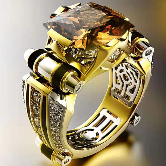 Heavy Duty Vintage Zirconia Wide Band Ring