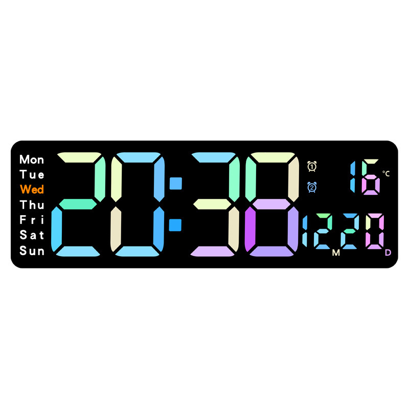⏰-50% ! 🌈Réveil numérique LED coloré – écran couleur, luminosité réglable et fonction snooze – Idéal pour chambre, chambre d’enfants et bureau 🌙