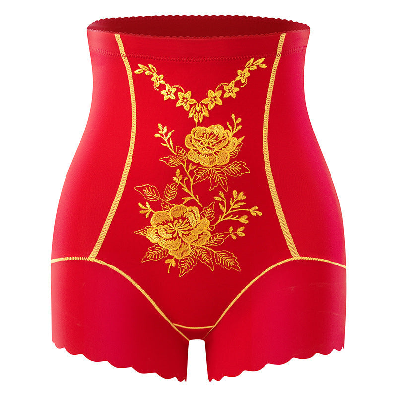 🌸Shorty taille haute brodé délicat pour femmes, modelant le ventre