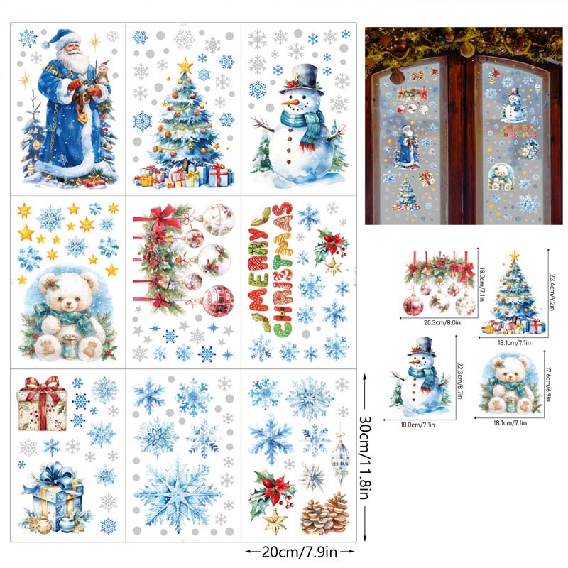 📢📢50 % de réduction!!! ✨ Une fenêtre magique pour Noël – Décorations scintillantes, sans colle, visibles dehors et dedans !