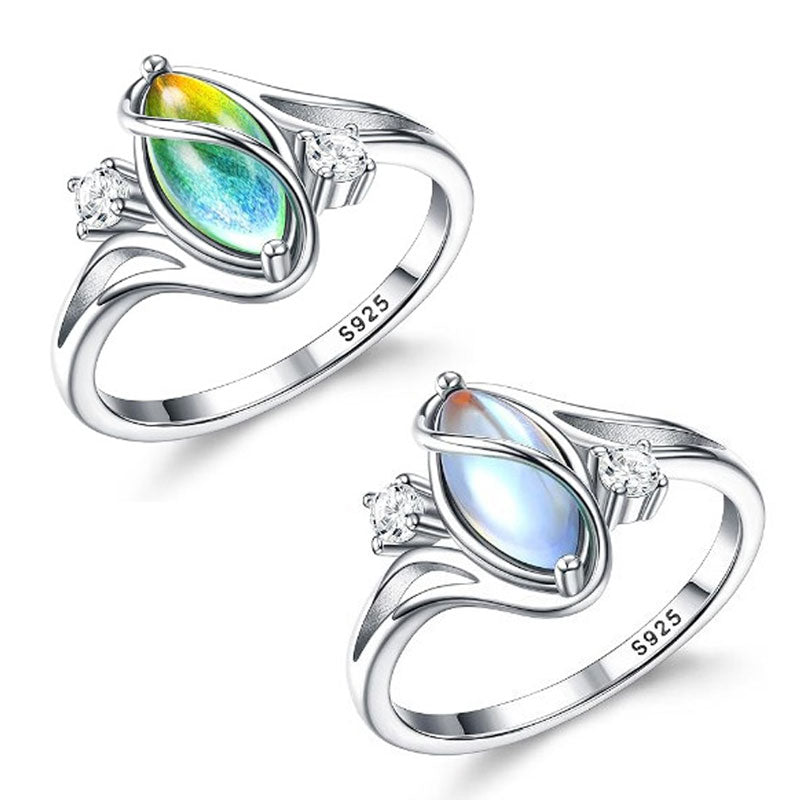 💍ACHETEZ 1 OFFERT 1✨Bague en Pierre de Lune – Design Ovale Géométrique, Zirconia Brillant & Élégance Mystique🌙