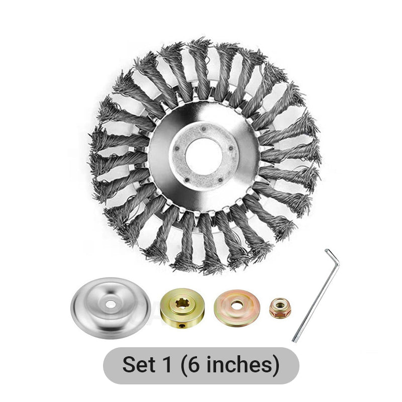 💥🌱 PROMO FLASH 50% ! Kit de Têtes de Coupe Résistantes à l'Usure pour Débroussailleuses – Fer de Qualité, 2 Tailles (8"), Idéal Jardinage & Paysagisme ⚙️