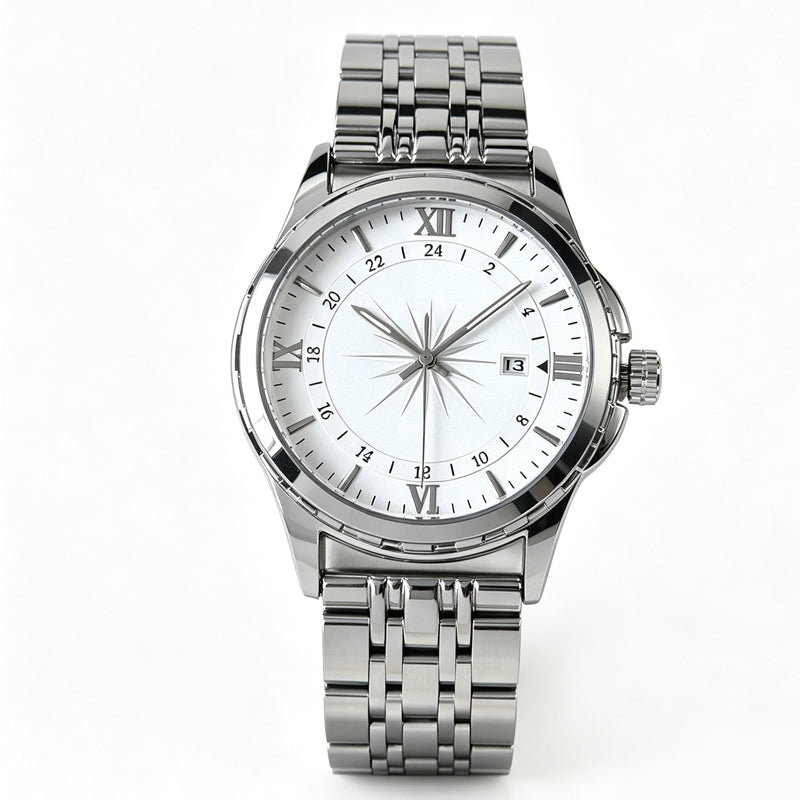 ⌚ 50% DE RÉDUCTION ! ✨ Montre Quartz Classique Homme – Acier Inoxydable – Chronographe & Verre Minéral for Bureau & Occasions
