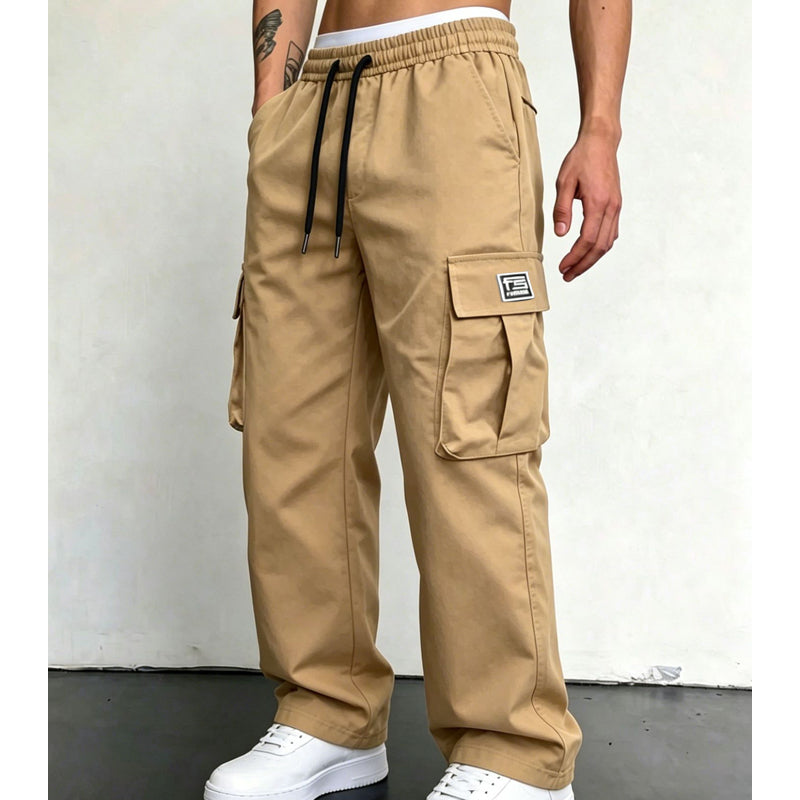 Pantalon cargo décontracté coupe ample pour homme
