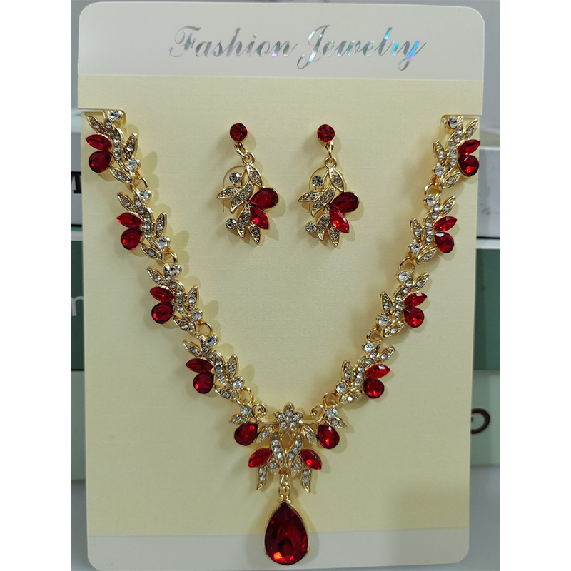 💎 50% DE RÉDUCTION ! ✨ Parure Collier & Boucles d’Oreilles Pendentif Goutte Scintillant – Alliage + Strass – 52 cm & 3,5 cm for Mariage & Soirée
