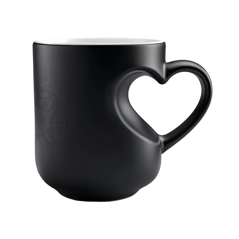 📢📢50% OFF !! ⏰Mug Céramique Changeant de Couleur avec Anse en Cœur pour la Saint-Valentin