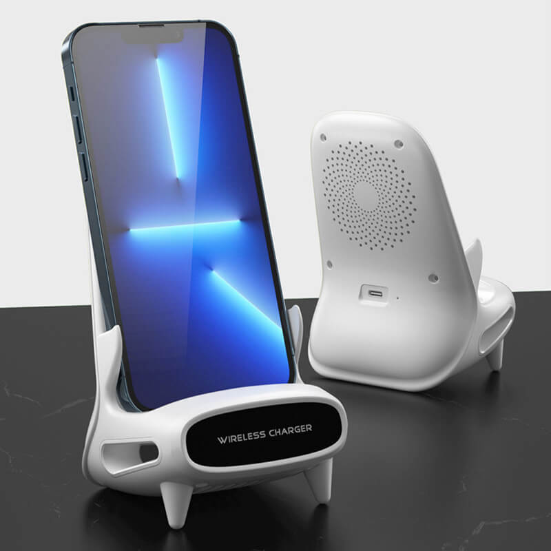 📱 Support téléphone à recharge sans fil + Diffuseur d’aromathérapie – Compatible induction, compartiment pour huiles essentielles – Matériau ABS durable – Pratique et sans fil 🌿✨