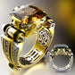 Heavy Duty Vintage Zirconia Wide Band Ring
