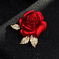 High-Quality Enameled Rose Brooch