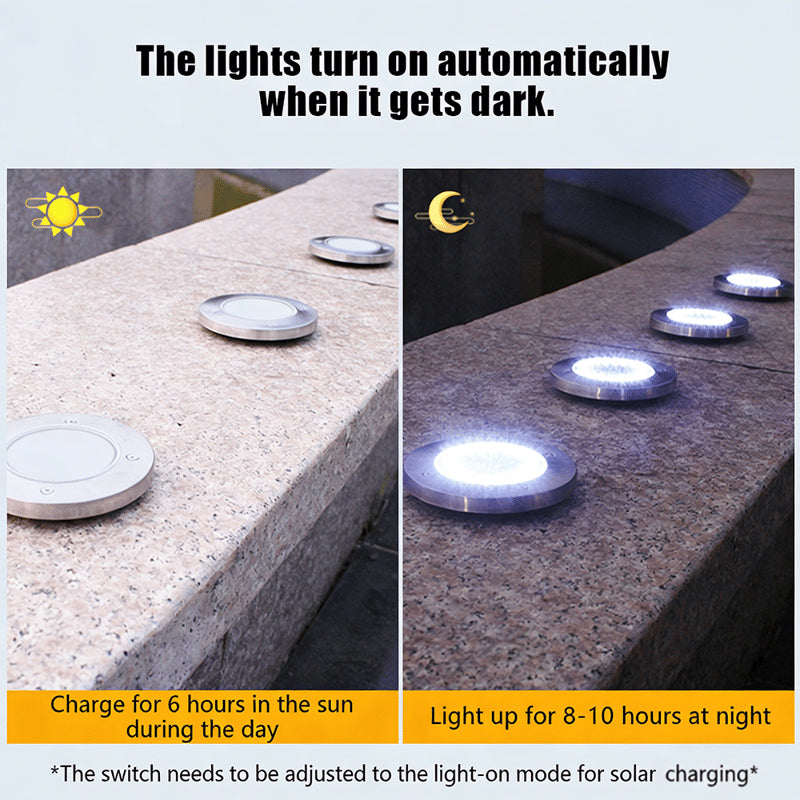 🔥 Offre exceptionnelle : 50 % DE RÉDUCTION 🔥 Lampe de sol en acier inoxydable à énergie solaire avec 8 LED