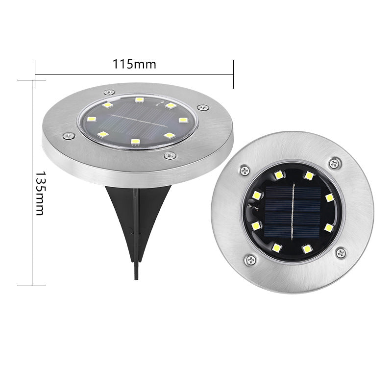 🔥 Offre exceptionnelle : 50 % DE RÉDUCTION 🔥 Lampe de sol en acier inoxydable à énergie solaire avec 8 LED
