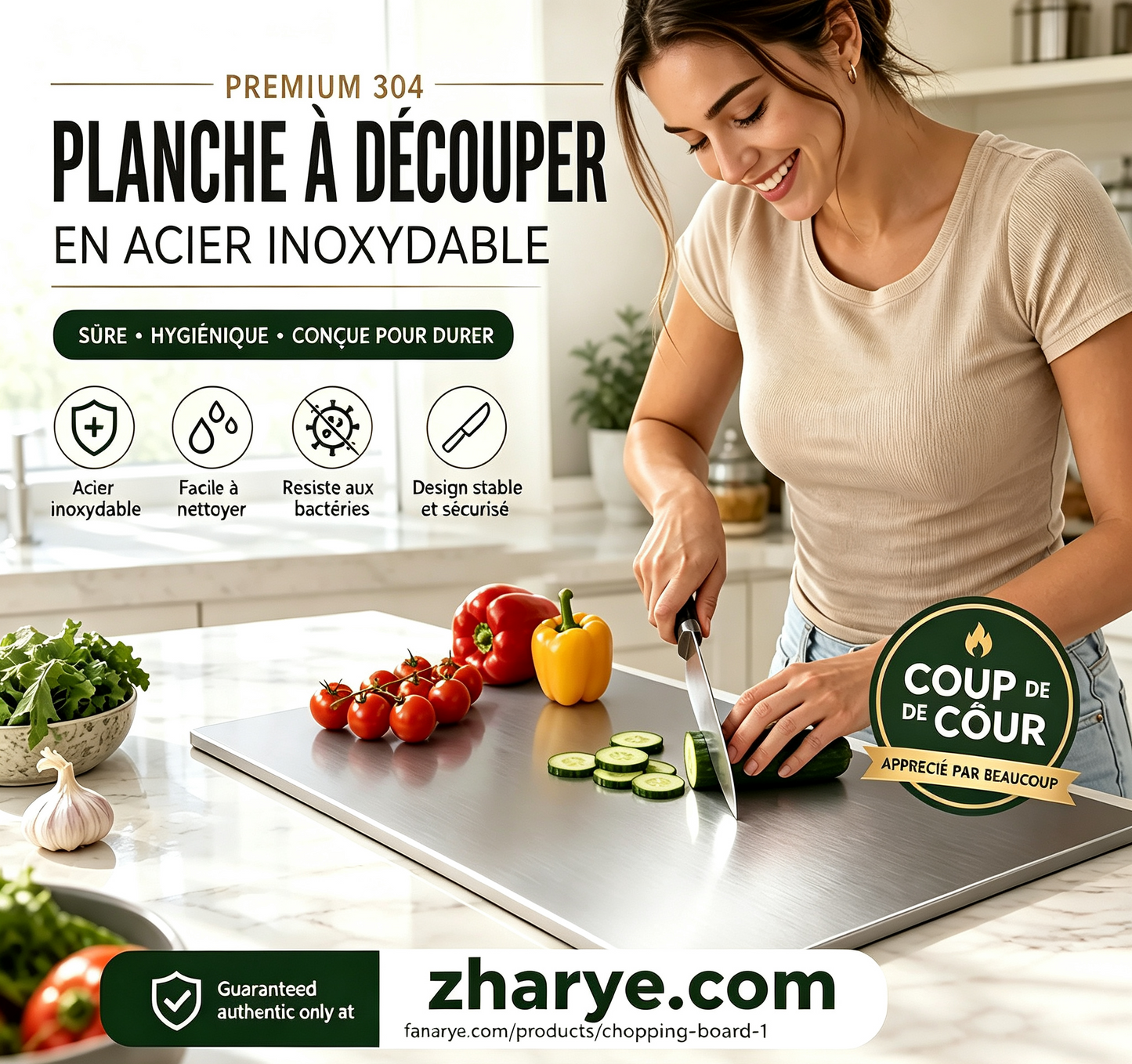 📢📢50% DE RÉDUCTION !! ⏰DERNIER JOUR⚡50K+ VENDUS!🎁Planche à Découper en Acier Inoxydable
