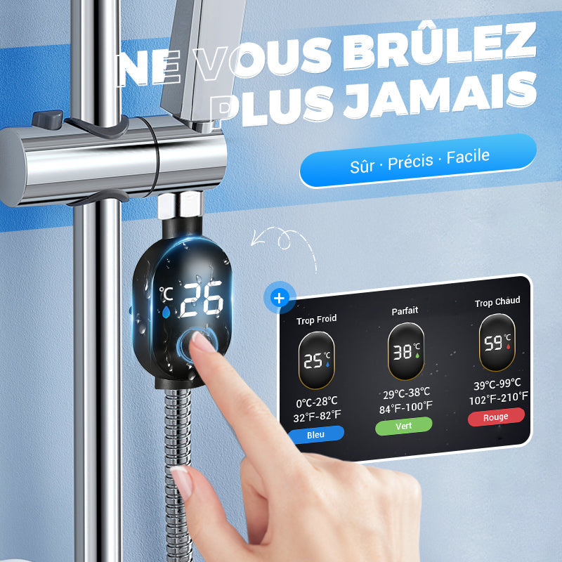 💧 Thermomètre de douche 🌡️ Fini les conjectures - Température instantanée ! 🚿