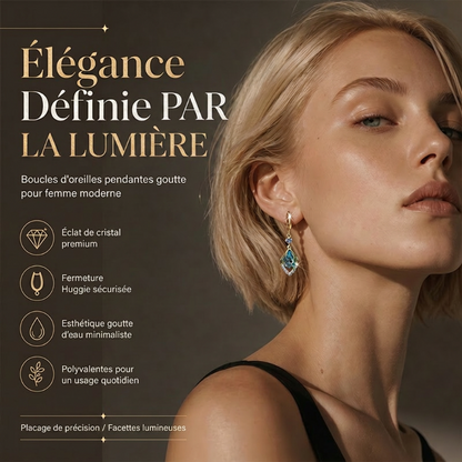 ⏳Spécial à durée limitée⏰Boucles d'oreilles créoles pendantes bleu ciel💧💍
