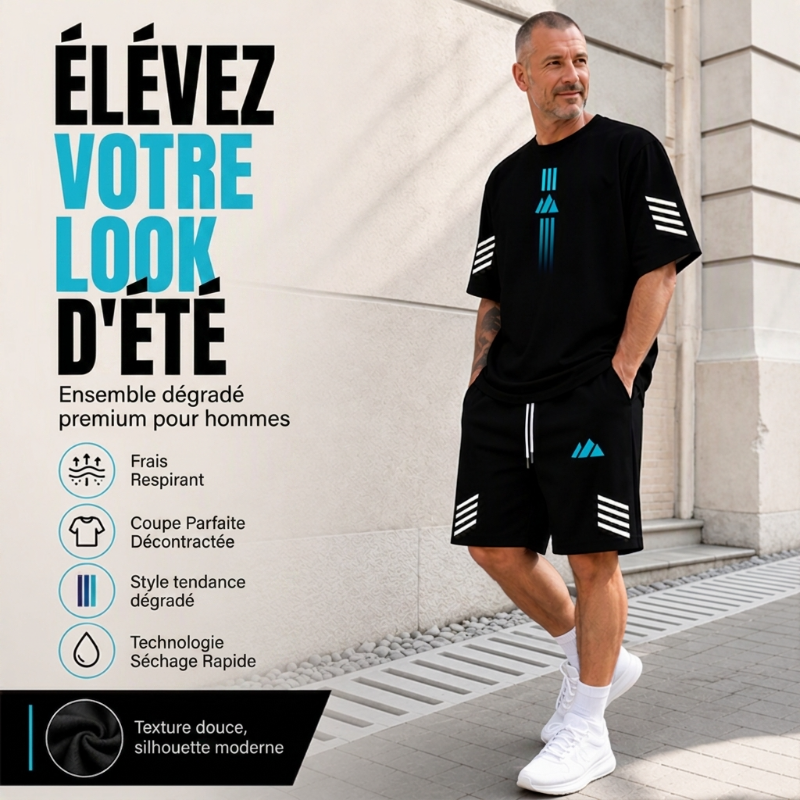 🎉 2026 Soldes — Plus de 29 000 vendus ! 💞 Ensemble Deux Pièces T-Shirt & Short d'Été pour Homme