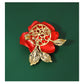 High-Quality Enameled Rose Brooch