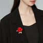 High-Quality Enameled Rose Brooch