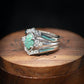 Sterling Silver Natural Turquoise Diamond Ring