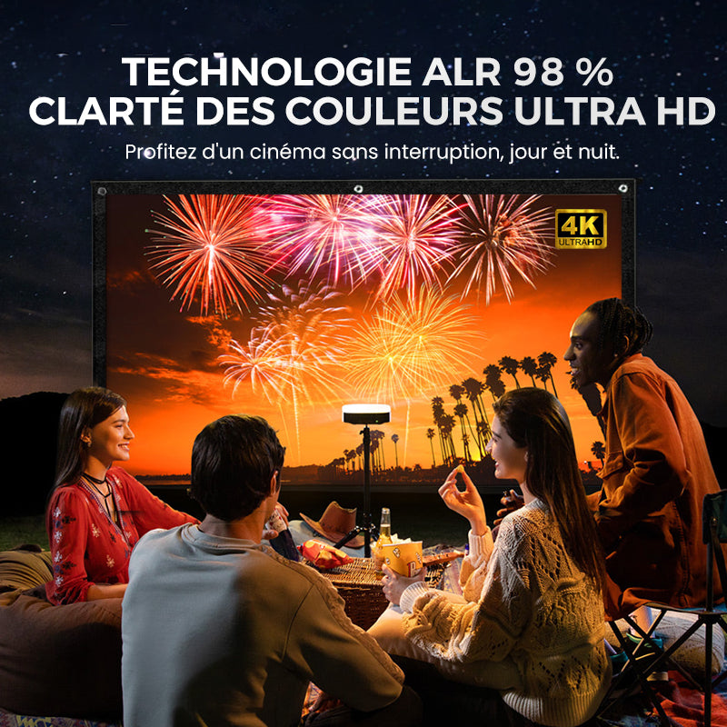 ✨ Écran Projection Portable Extérieur - Pliable et Réglable, Qualité 4K, Soirée Cinéma en Plein Air 🎬🌌