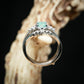 Sterling Silver Natural Turquoise Diamond Ring