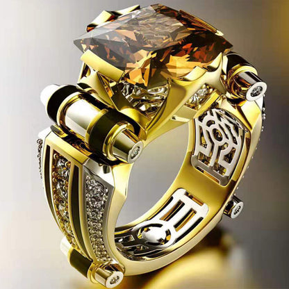 Heavy Duty Vintage Zirconia Wide Band Ring