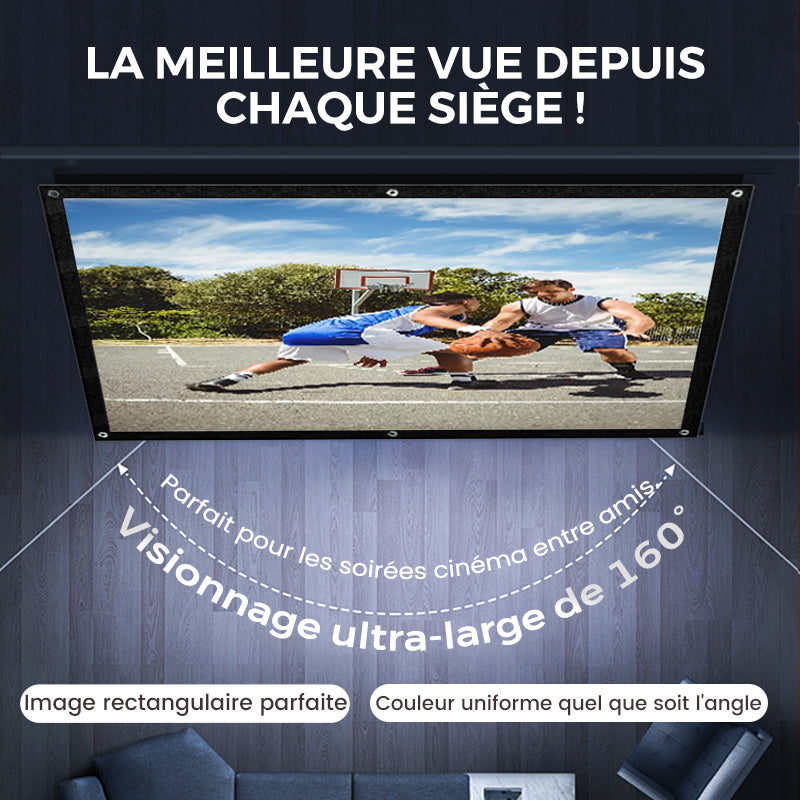 ✨ Écran Projection Portable Extérieur - Pliable et Réglable, Qualité 4K, Soirée Cinéma en Plein Air 🎬🌌