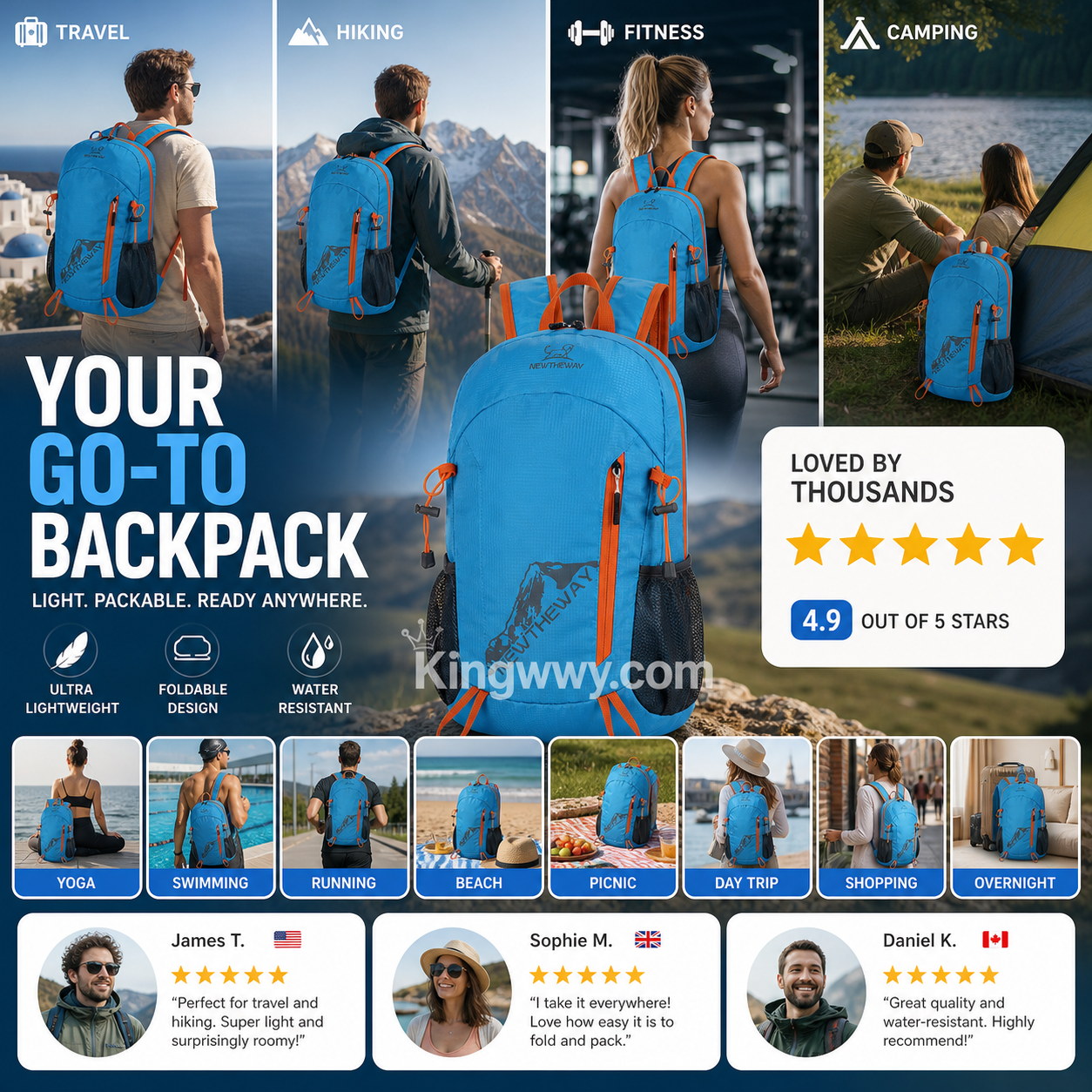 🏆 50 % DE RÉDUCTION EN CE MOMENT ! 🎒Sac à dos de camping ultra-léger, pliable et imperméable
