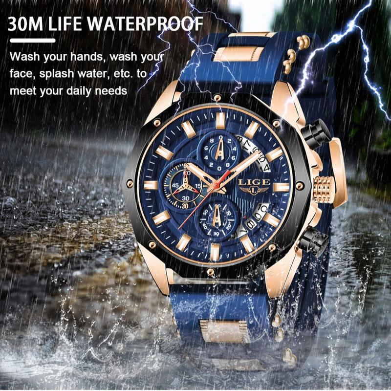 ⌚⚡ Montre sport homme LIGE – Quartz, chronographe, étanche, un garde-temps fiable et stylé pour le sport, l’outdoor et le quotidien, à porter en toutes circonstances 🏔️💧