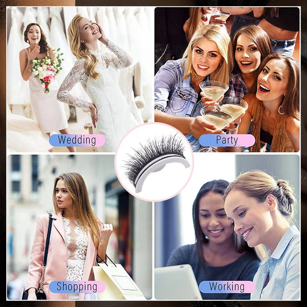 💦 ACHETEZ 2, OFFERT 1 ! ✨ Faux Cils Auto-Adhésifs Waterproof – Faciles à poser, tenue longue durée & effet naturel – Regard agrandi sans colle ni tracas 👁️