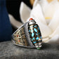 Geometric Engraving Adjustable Rotating Ring