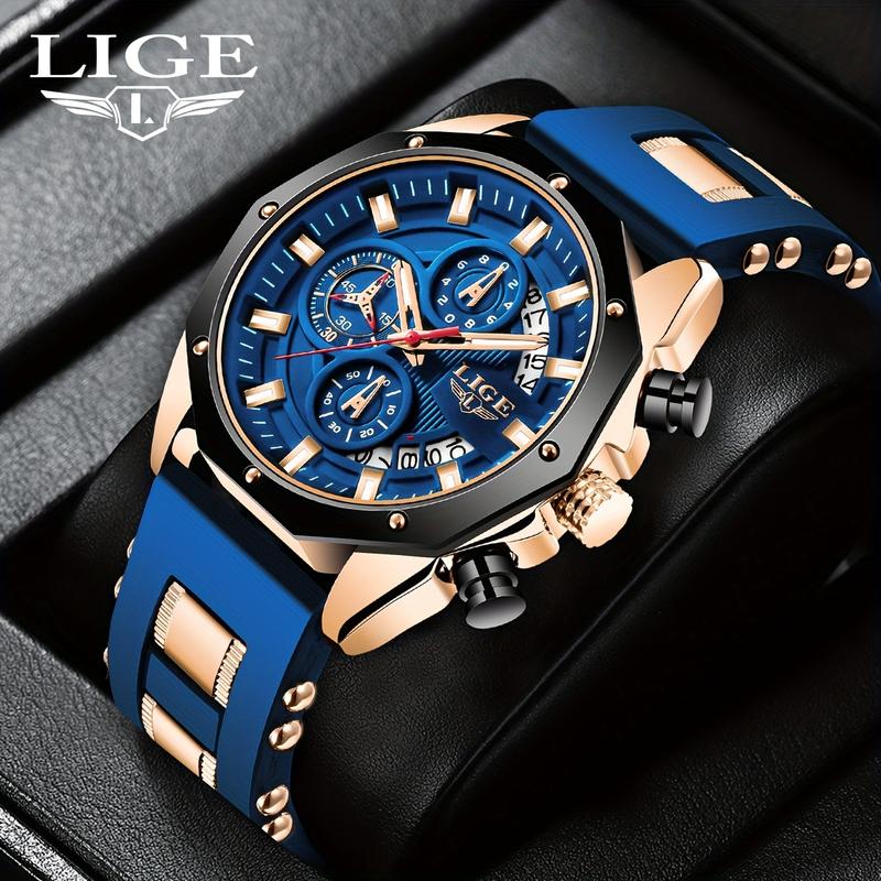 ⌚⚡ Montre sport homme LIGE – Quartz, chronographe, étanche, un garde-temps fiable et stylé pour le sport, l’outdoor et le quotidien, à porter en toutes circonstances 🏔️💧