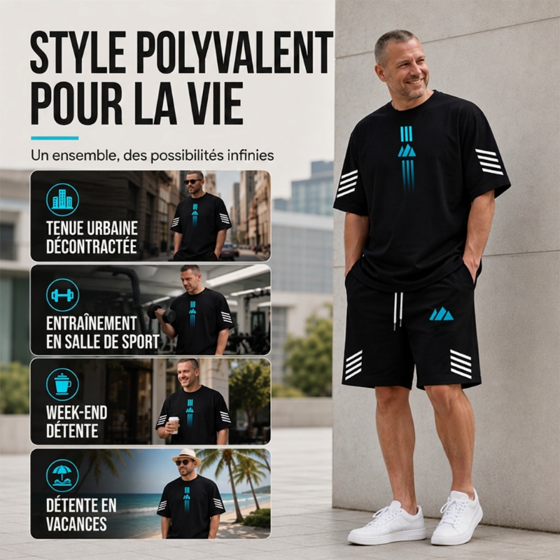 🎉 2026 Soldes — Plus de 29 000 vendus ! 💞 Ensemble Deux Pièces T-Shirt & Short d'Été pour Homme