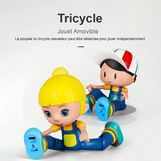 🚲 50% DE RÉDUCTION! 🎁 Tricycle Acrobatique pour Enfants – Rotation 360°, musique & lumières – Sécurisé & durable pour 1 à 4 ans ✨