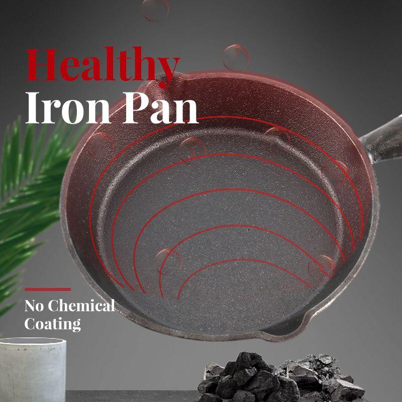 🔥 -50% ! 🍳 Mini Poêle en Fonte Antiadhésive 10 cm – Coulée d’une Seule Pièce, Manche en Bois Ergonomique & Saine & Durable.