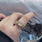 Heavy Duty Vintage Zirconia Wide Band Ring