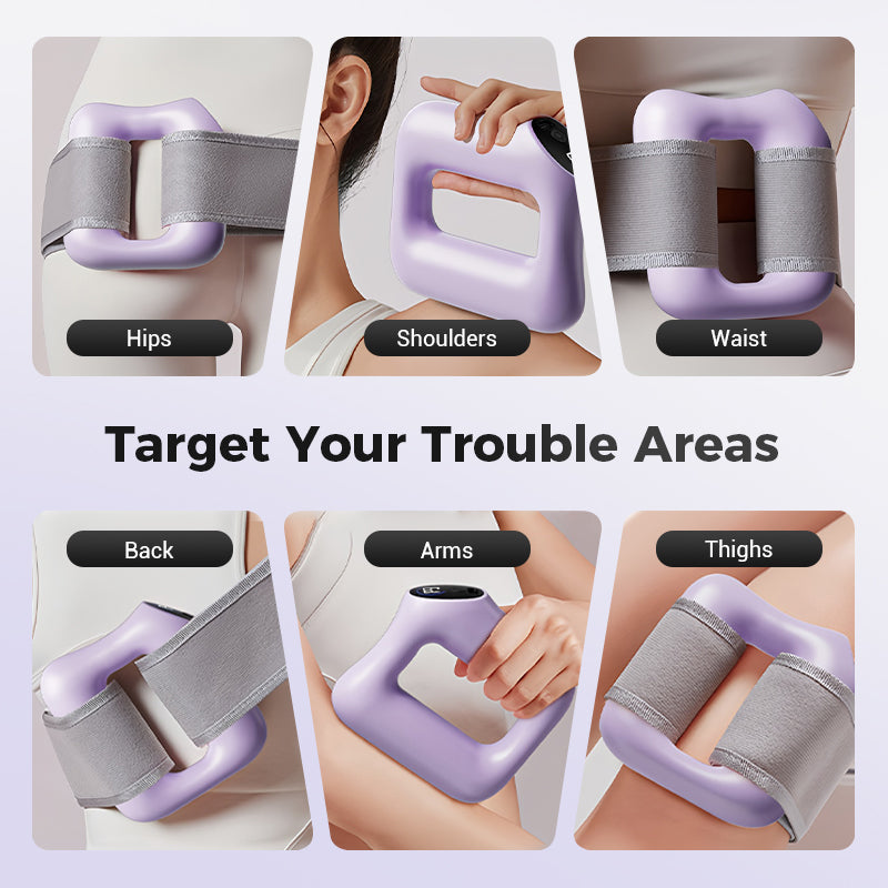 💪🌿 Anneau de massage portable à 5 vitesses – Sangle réglable, soulagement des tissus profonds, atténue les douleurs musculaires, idéal pour la maison, la salle de sport et les voyages 🌟👑