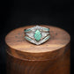 Sterling Silver Natural Turquoise Diamond Ring