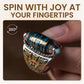Geometric Engraving Adjustable Rotating Ring