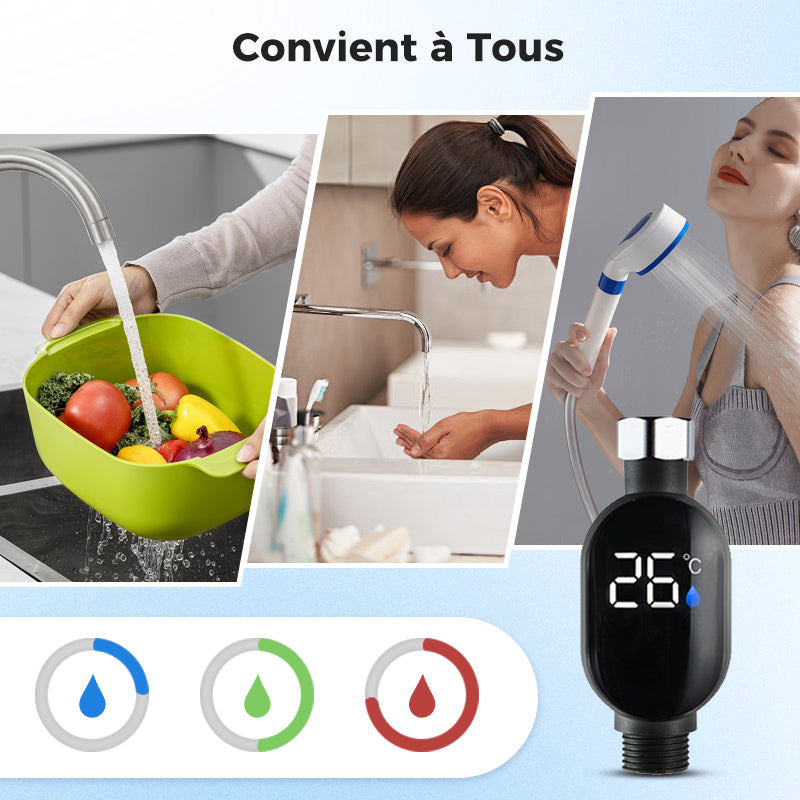 💧 Thermomètre de douche 🌡️ Fini les conjectures - Température instantanée ! 🚿
