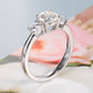 3 Diamond Moissanite Sterling Silver Ring