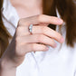 3 Diamond Moissanite Sterling Silver Ring