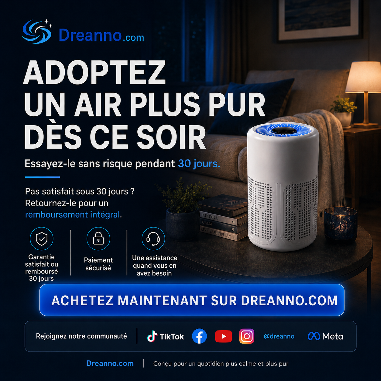 Offre Limitée ✨🌿 Purificateur d’Air Maison