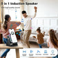 🔊VENTE LIMITÉE 50 % DE RÉDUCTION🎵 Enceinte 5-en-1 avec support téléphone – Son par induction, recharge et lumière d’ambiance, tout en un !