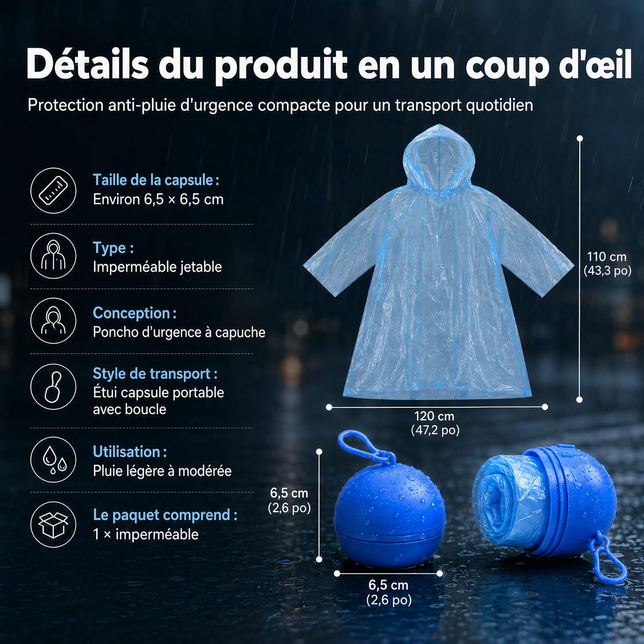 🥳 PROMOTION 2026 🥳 💞 PLUS DE 50 000 EXEMPLAIRES VENDUS ! 👵❤️ Mini-K-way jetable de forme sphérique – Achetez-en 1, recevez-en 1 gratuits ☔🎒✨