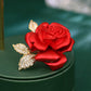 High-Quality Enameled Rose Brooch