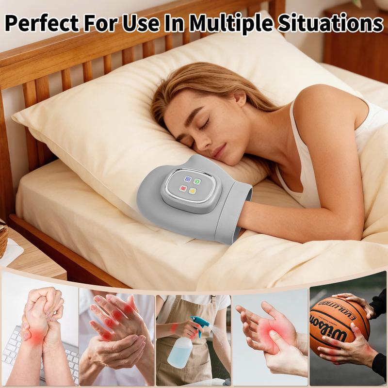 🖐️💆 Masseur de main et poignet à compression d’air – 3 modes, 5 intensités, minuterie automatique, convient aux droitiers et gauchers, le rituel détente qui soulage vos mains fatiguées partout, au bureau comme à la maison 🔋✨